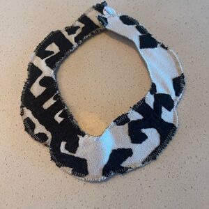 Black & White Abstract Fabric Collar Necklace